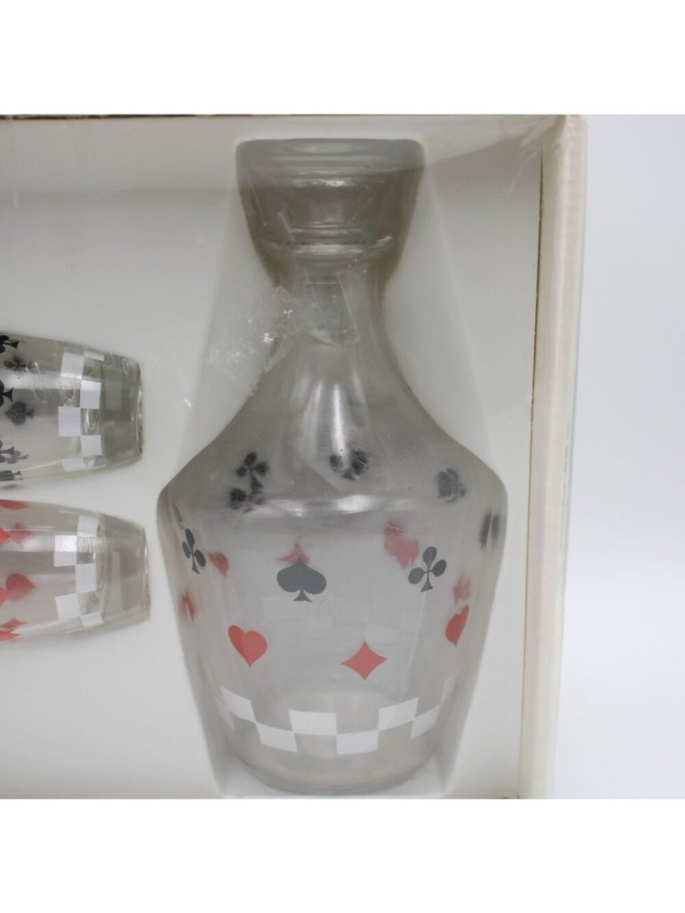 Verrerie D Arques France Card Themed Liqueur Service Set Decanter 6 Glass Set - Picture 3 of 7